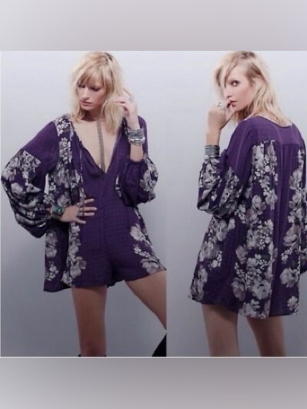 Free people sunset boulevard floral romper
